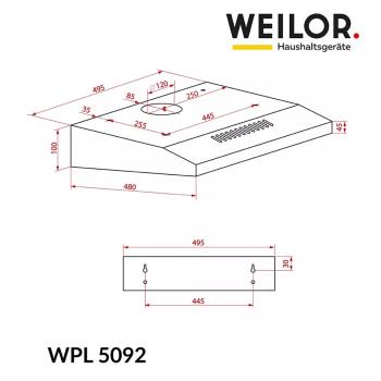 ВИТЯЖКА WEILOR WPL 5092 FBL зображення 9