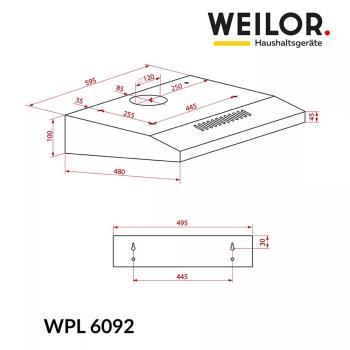 ВИТЯЖКА WEILOR WPL 6092 WH зображення 9